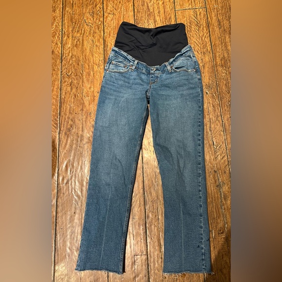 Abercrombie & Fitch Blue Maternity Jeans Hem Distressed - Picture 4 of 15